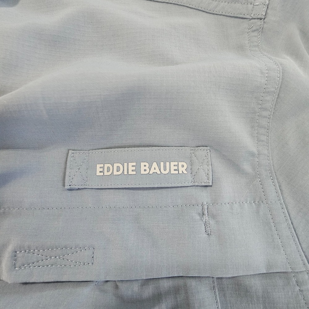 NWT Eddie Bauer Rainier Ripstop Shirt Men Small Blue UPF 50 Short Sleeve - Picture 6 of 6